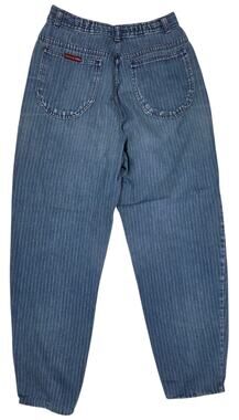 Vtg Prairie Rose Denim Jeans Pinstripe Pleated 90s Mom High Rise 27"x27" Actual